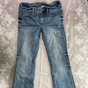 GIRLS Justice Jeans Size 10 Boot Cut Mid Rise Light Blue Denim Wash